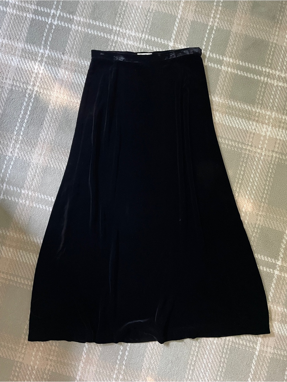 VTG Eddie Bauer black silk blend velvet maxi skirt 14